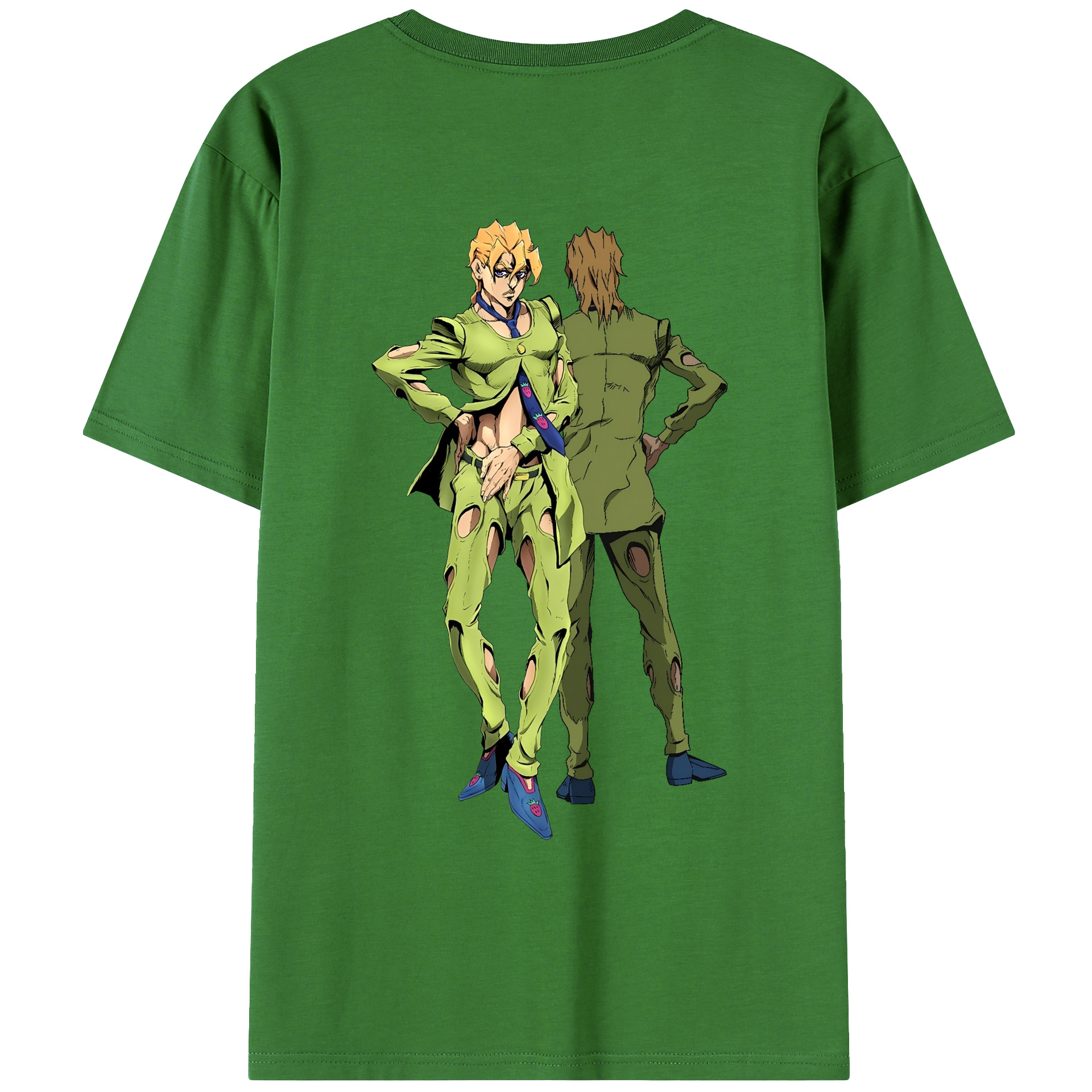 （画像用） ジョジョの奇妙な冒険 パンナコッタ?フー JoJo's Bizarre Adventure Pannacotta Fugo レディース半袖Tシャツ(バックプリント)